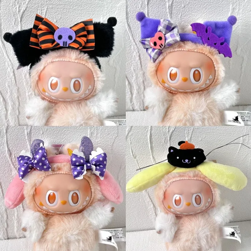 

For V1 V2 Labubu Outfit Halloween Headband Anime Sanrio Hello Kitty Kuromi My Melody Pumpkin Hair Band Cute Doll Accessories