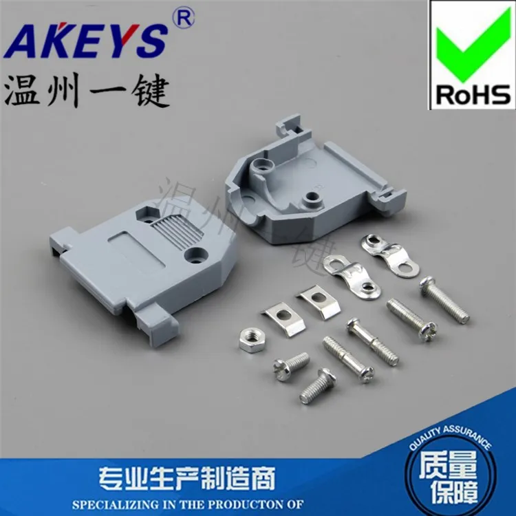 2 Rows DB15P Plug and Receptacle Pin Serial Port VGA Plastic Shell RS232 Serial Port Seat Gray Shell RS232