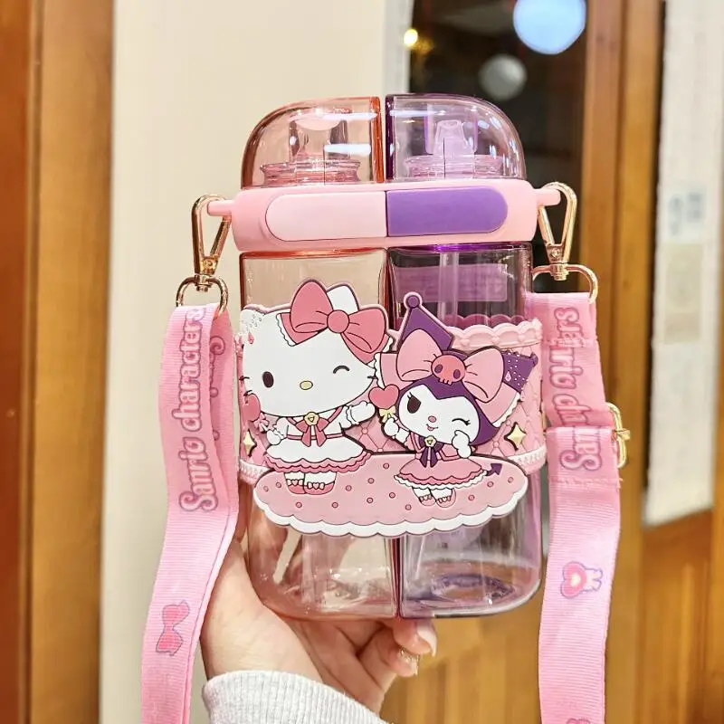 

Sanrio Hello Kitty Kuromi большой емкости для студентов, уличный мультфильм Kawaii, новый продукт, бестселлер, портативная чашка для горячей воды, милая