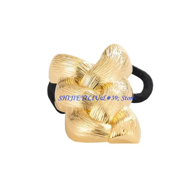 

E21F Elegant Punk Metal Braid Hair Tie Hair Styling Tool For Women Adjustable Stretchy Fashion Headband Hair Decoration