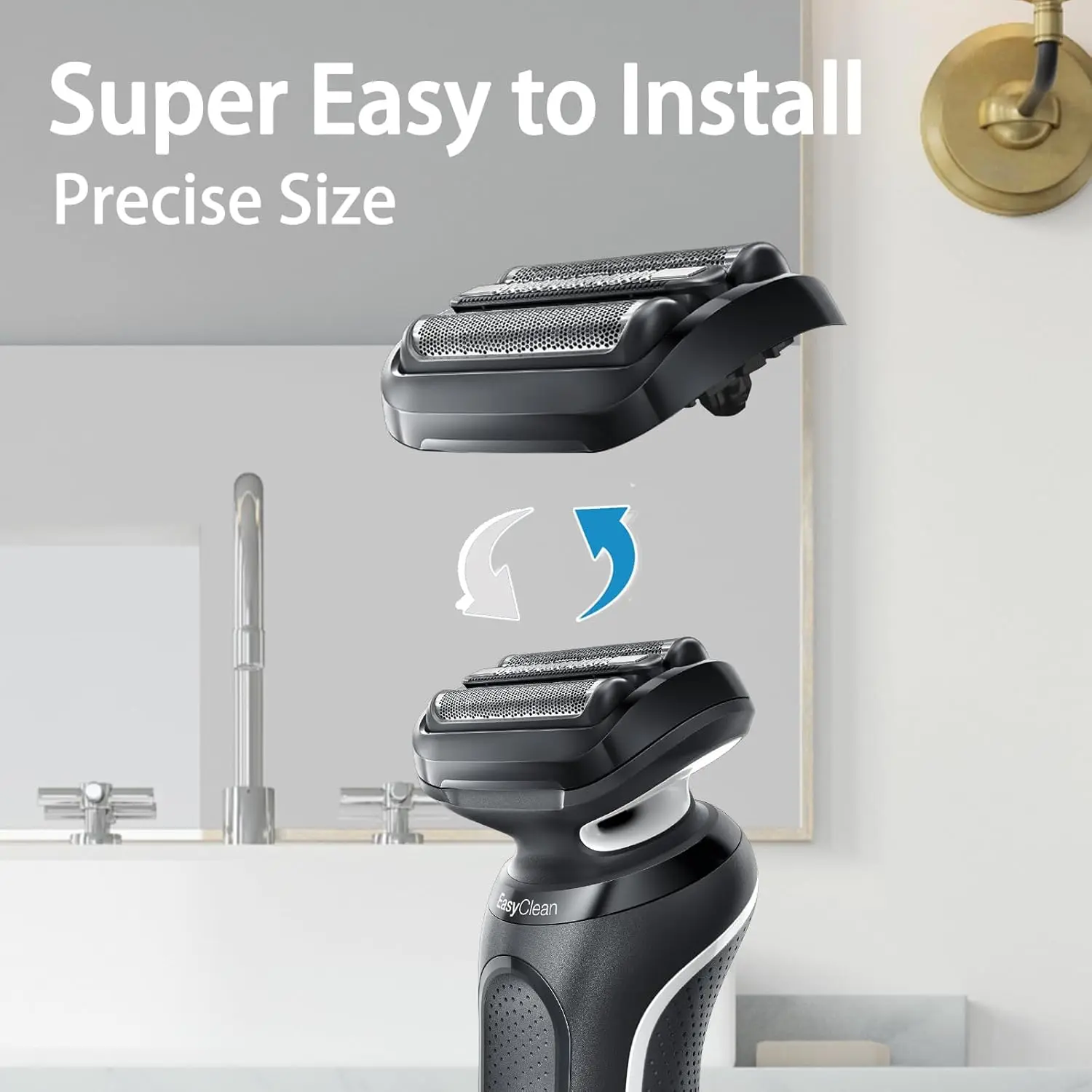 رأس بديل 53B لماكينة الحلاقة الكهربائية من سلسلة براون 5 و 6 5018s، 5020s، 5031s، 5035s، 5050cs، 6020s، 6072cc، 6090cc، 6040cs 6075cc #3