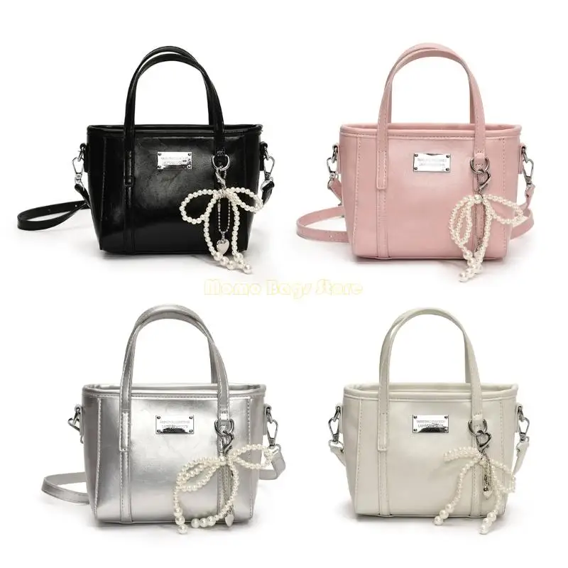 

X90D Fashionable Single Shoulder Bag PU Leather Crossbody Bags with Bag Charm Casual Handbag for Commuting and Social Event
