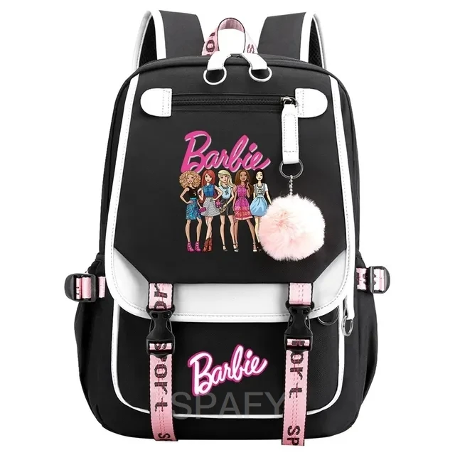 Barbie the movie Boy Girls Kids School Book Bags Women USB Bagpack Teenagers Canvas Laptop Travel Student Backpack