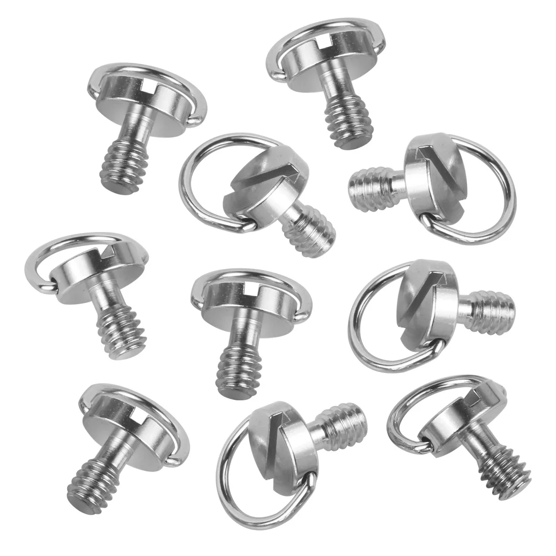 10pcs 1/4 Camera Screw for Quick Release Plate Folding D-Ring Adapter Bolt Tripod Monopod Camera Cage Rig Fixing Screws