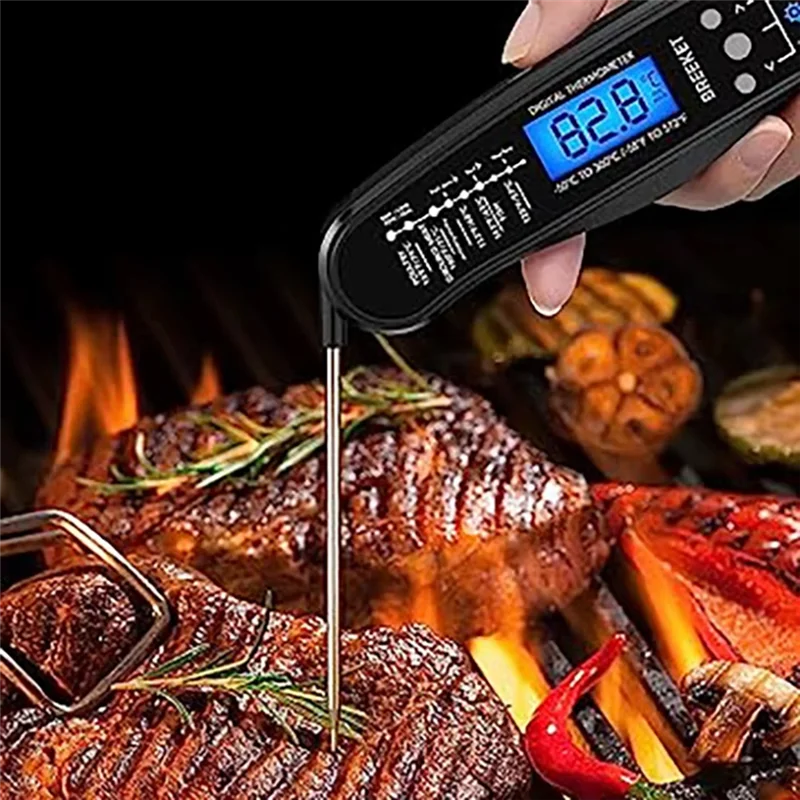 

【Party-Decoration】Kitchen Digital Thermometer Instant Read Meat Oven Thermometer With Probe For Cooking Fast&Precise Food With B