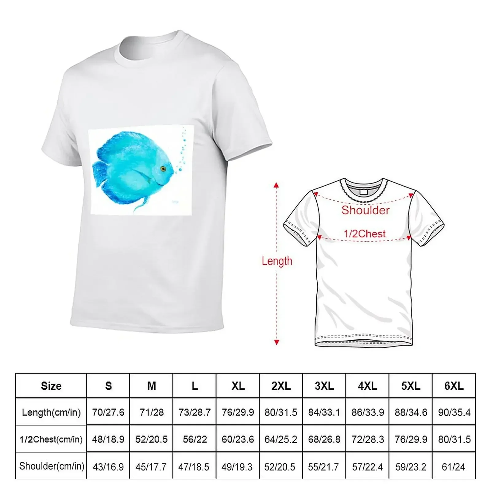 Turquoise Tropical Discus Fish T-Shirt vintage t shirts customs funny t shirts for men