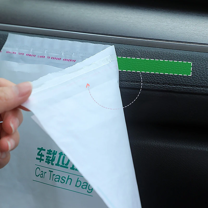 20/40pcs Car Bin Bag Cleaning Bags Can Pasted Portable Transparent Bag Car Home Kitchen Office Trash Bags Car Accessory