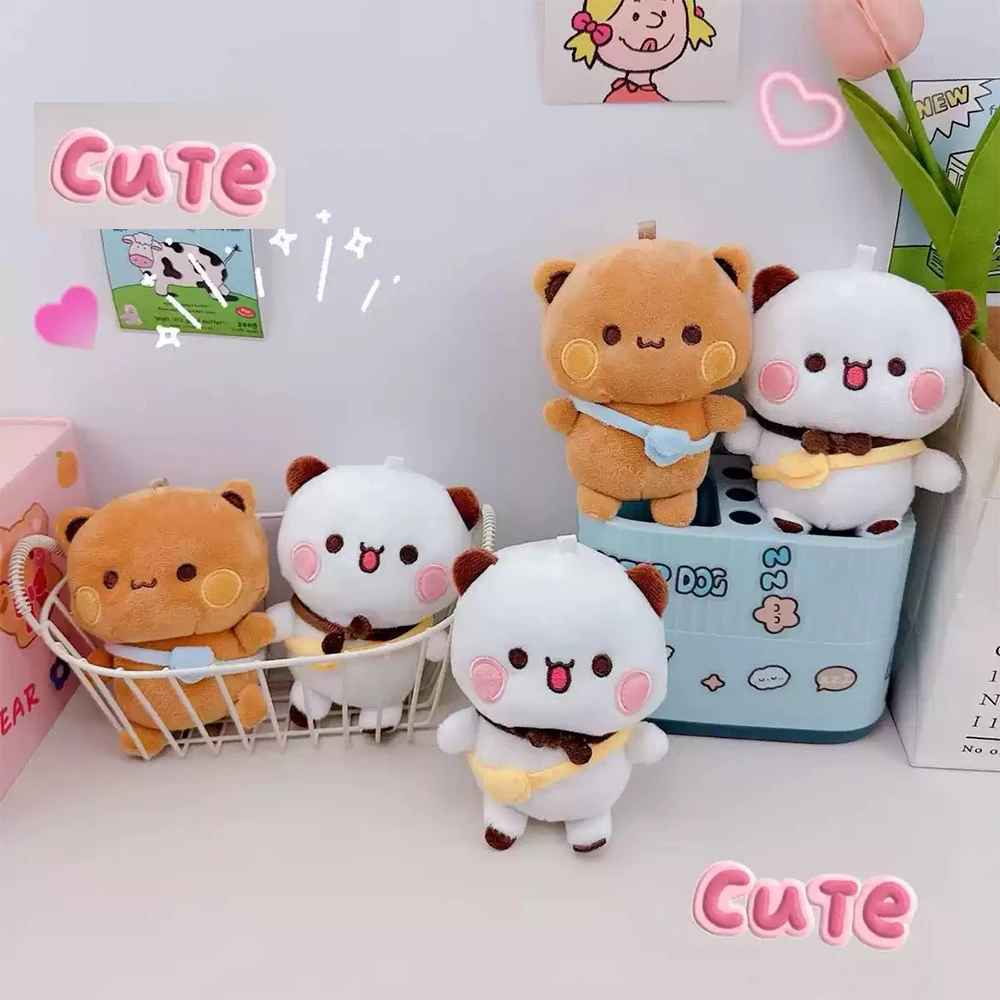 New Cute Bubu Dudu and Yier Plush Pendant Keychain Dolls Cartoon Panda Bear Key Ring Backpack Pendant Cosplay Props Couple Gifts