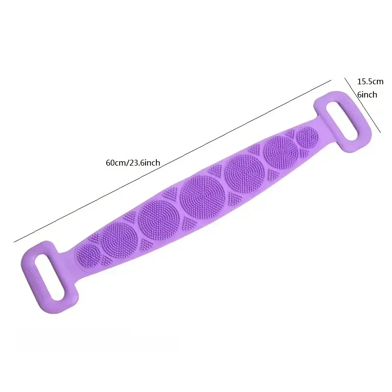 1pc Silicone Corpo Scrubber Spazzola per doccia Bagno Spazzola esfoliante Cintura Scrub per la schiena Detergente per il corpo Cinghia per la pulizia Accessori per il bagno