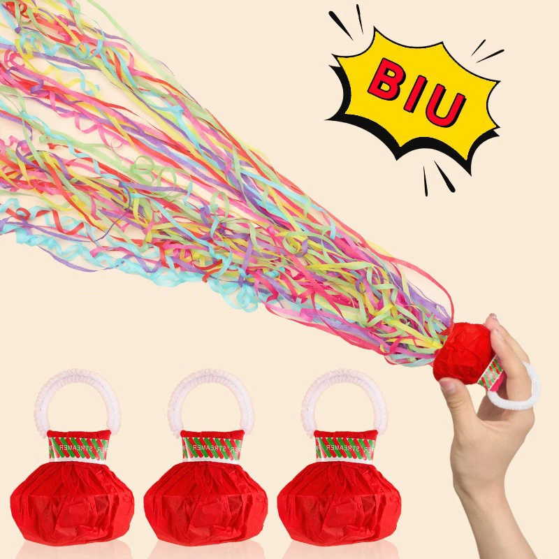 

5Pcs Hand Throw Streamer Popper Wedding Reception Hand Throwing Ribbons Wedding Party Decoration Ambience Props