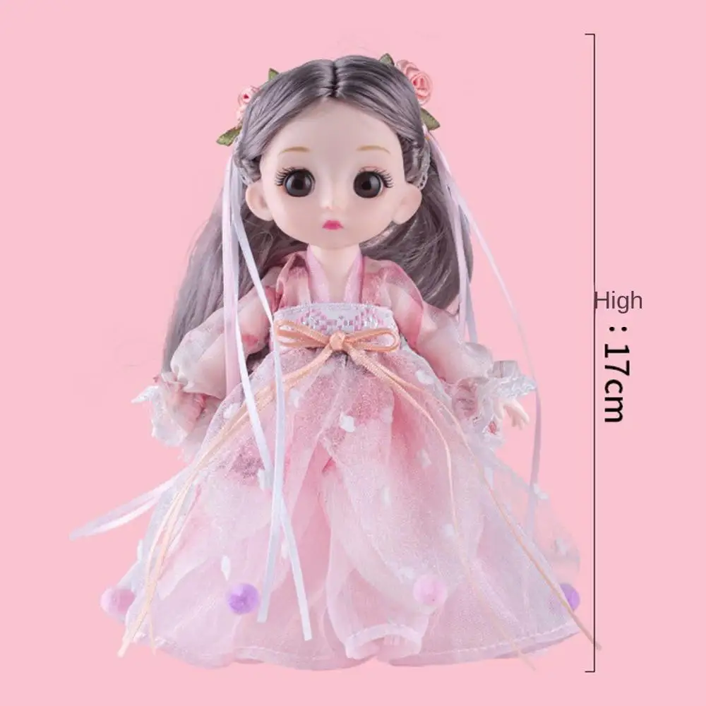 Mehrere Farben Antikes Kleid Bjd Puppe Kleine Prinzessin Chinesisches Kostüm 17 cm Alte Mädchenpuppe 17 cm Hanfu-Prinzessin