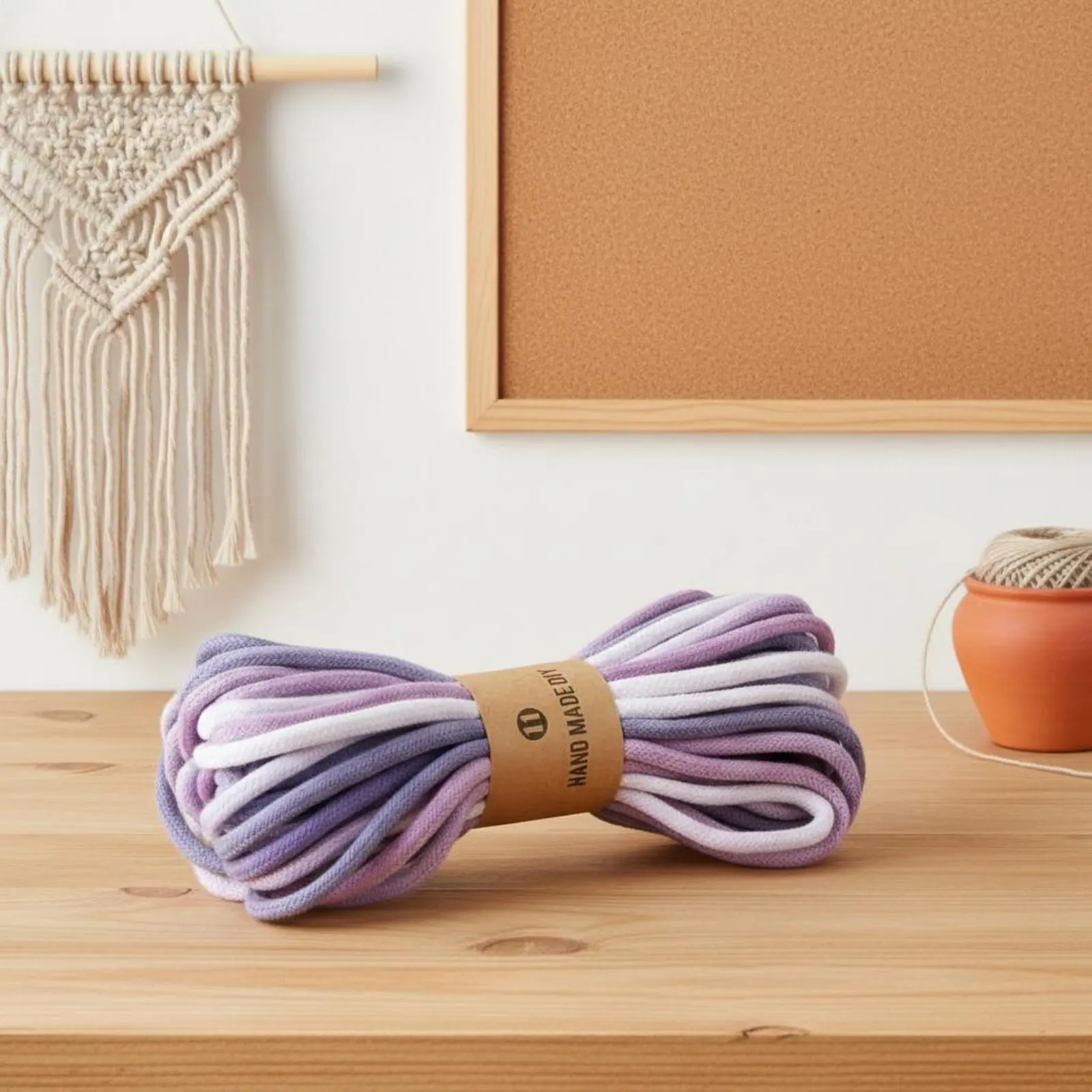 Picture 3: 12 Pieces 4mm Cotton Cord Multicolor Gradient Cotton Cord Macrame Rope Soft Craft Material Easy to Knot for Crafting, Weaving