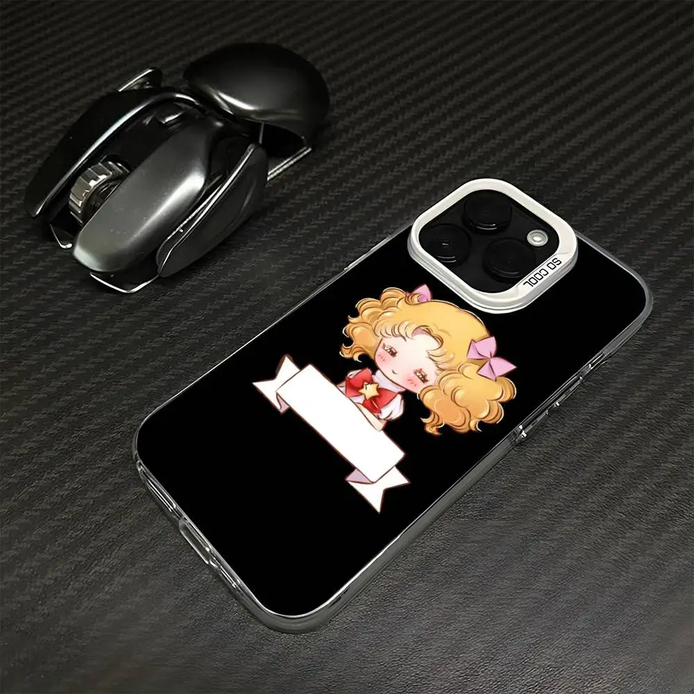 حافظة هاتف أنيمي مانغا كاندي لهاتف آيفون 17،16،15،14،13،12،11 بلس، برو ماكس غطاء أبيض غير لامع مقاوم للصدمات