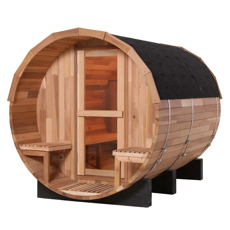 Panoramic barrel sauna wooden cheap sauna barrel