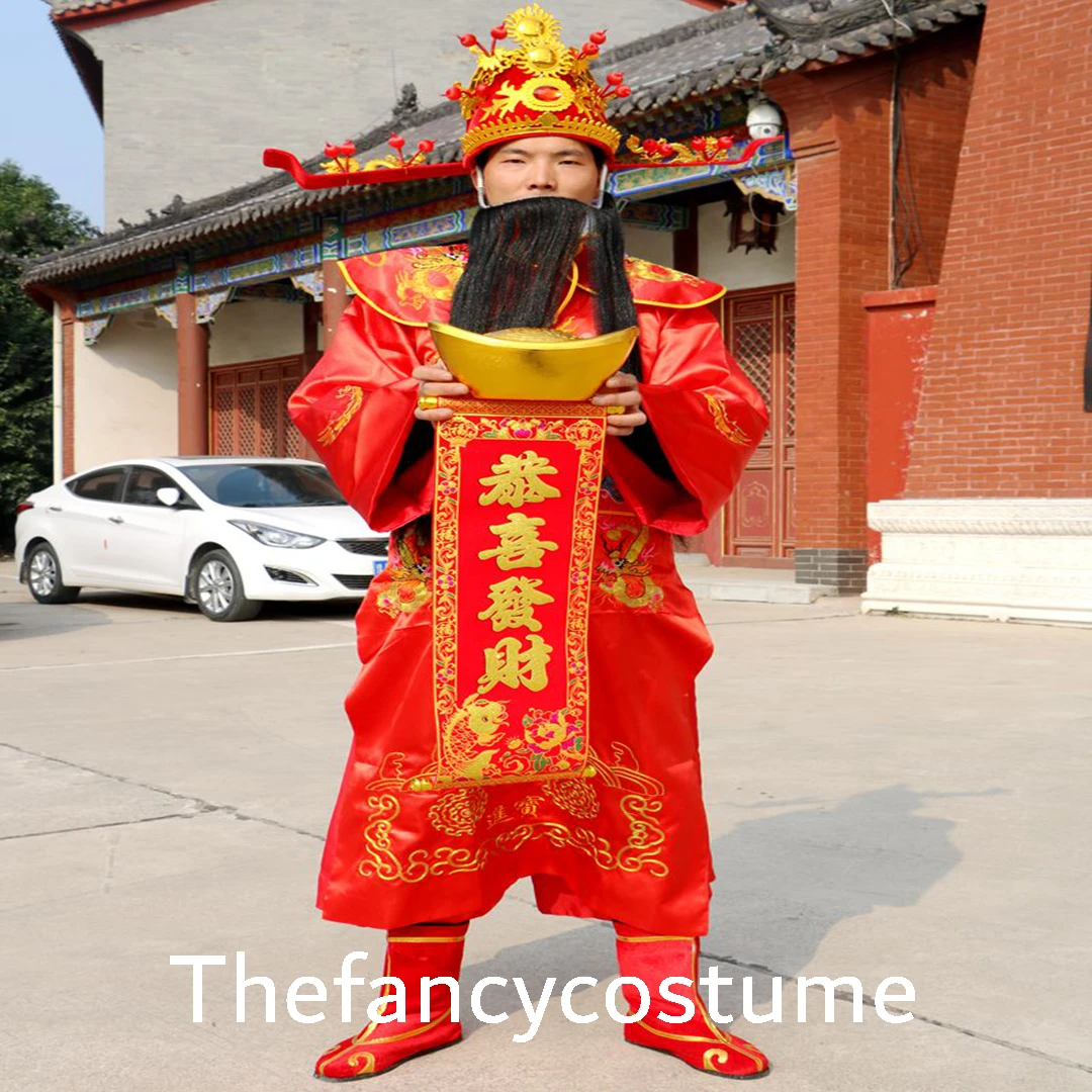 New Chinese God of Wealth Mascot costume adult size Cosplay Traditional Culture Spring Day Folk Festival