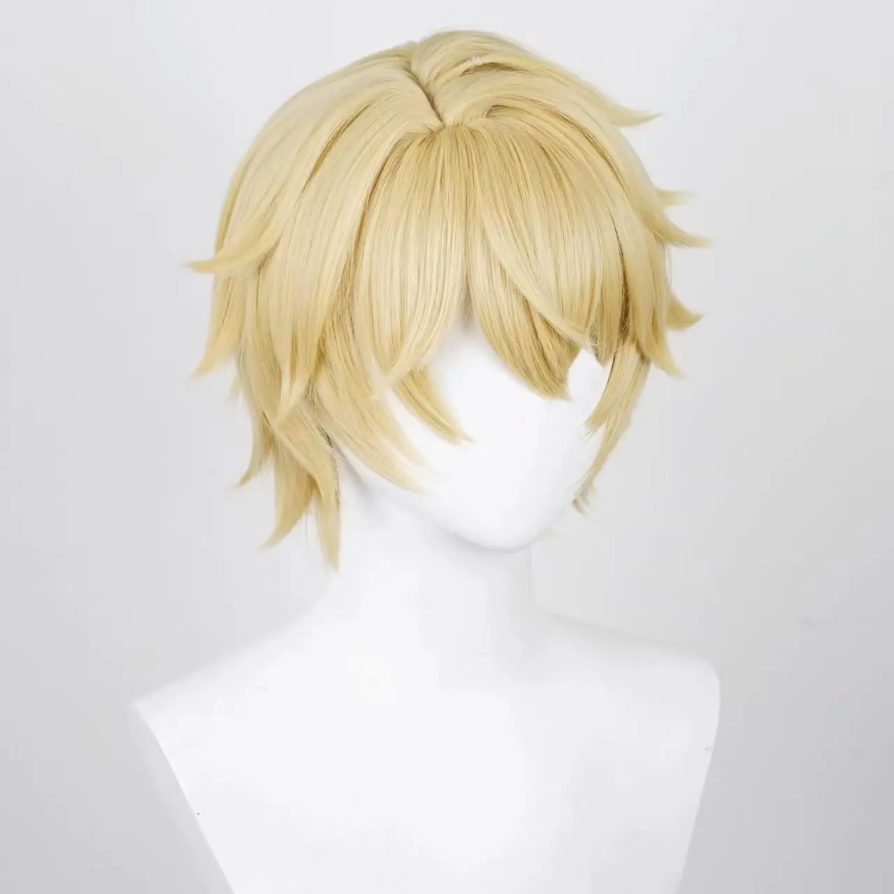 Honkai Star Rail Gepard Landau Cosplay Wig, Matte High Temperature Fiber Short Blonde Wig With Wig Cap for Halloween comic Con