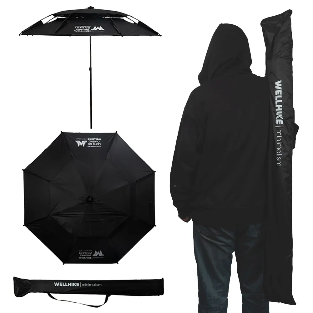 

Fishing Umbrella 360° Adjustable Beach Umbrella UPF50+UV Protection Camping Umbrella Portable Parasol for Beach Patio