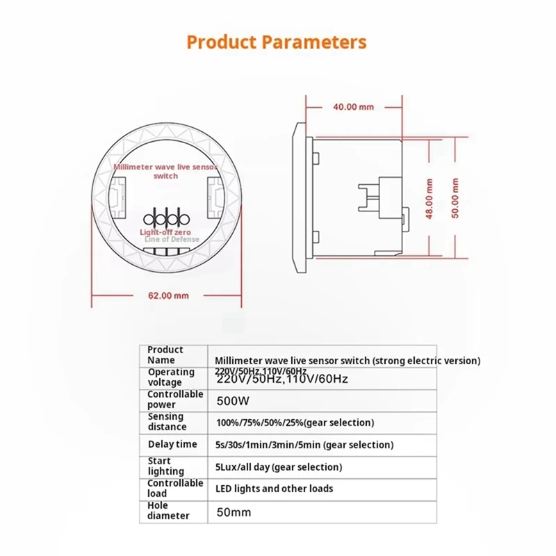 Super Sale 24GHz Millimeter Wave Presence Sensor 10A Wireless Smart Switch - High-Precision Radar Alexa/Google/SmartThings Auto