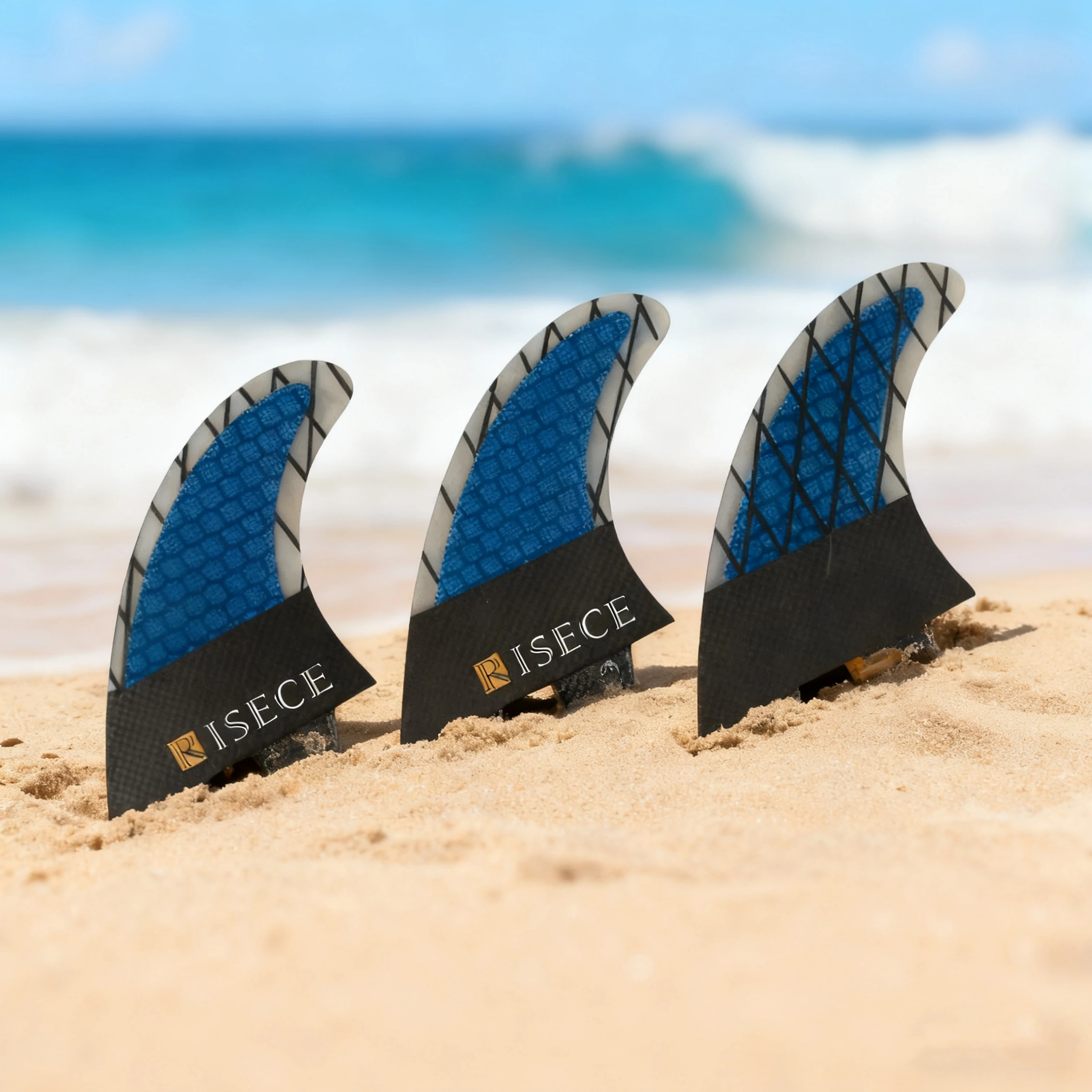 

Carbon Fiber Surfboard Fin RISECE FCS 2 Surf Quilhas Fins Carbon Fiber G3/G5/G7 S/M/L Size Tri Fins 3PC/SET
