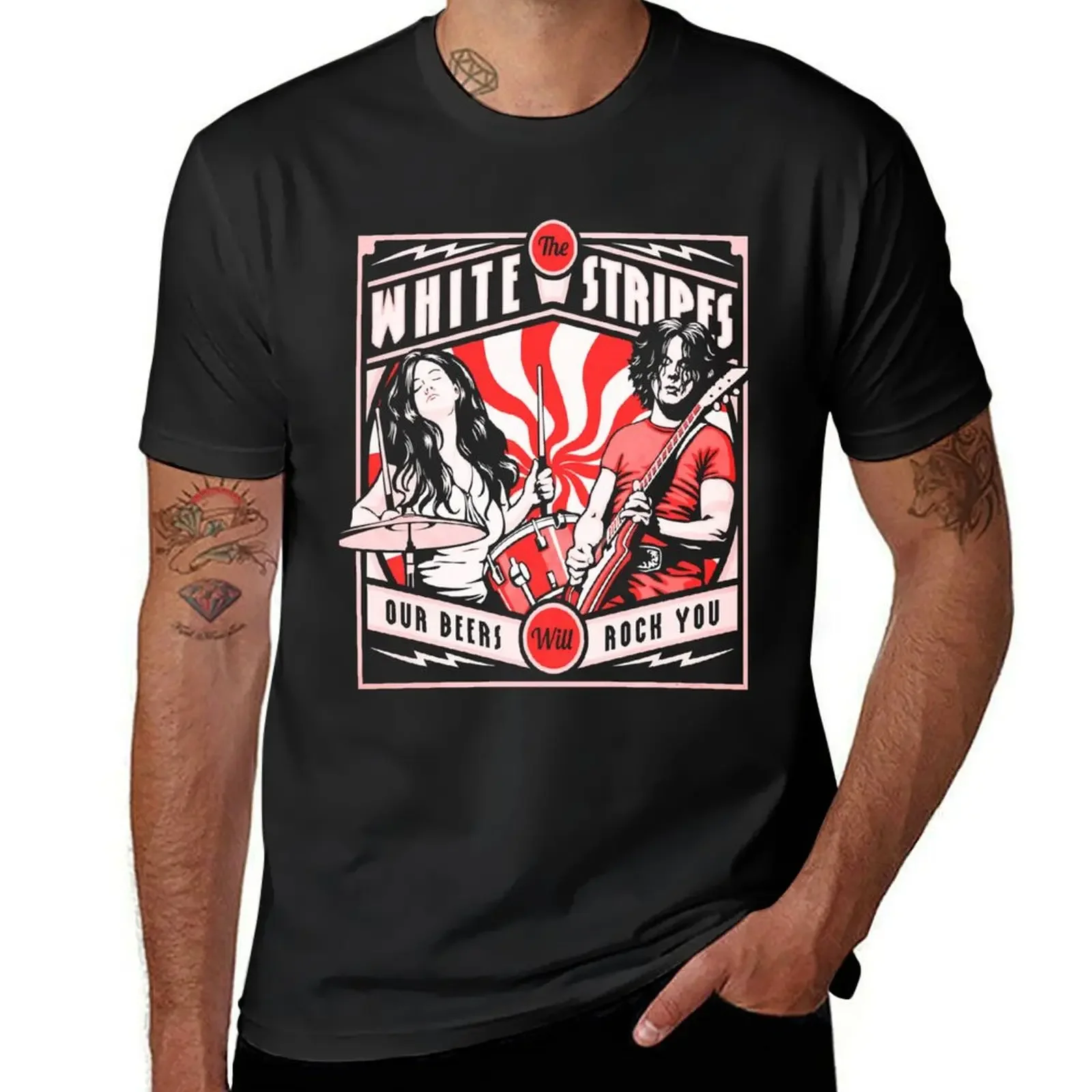 The white stripes T-Shirt Short sleeve tee essential t shirt sweat shirts, men