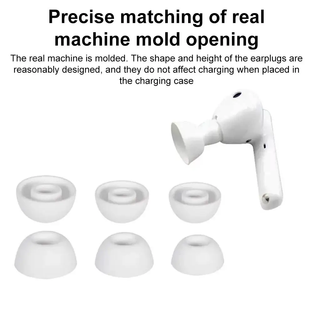 For Huawei FreeBuds 6i / 5i / 4i XDcase 3 Pairs Replacement Silicone Ear Tips Kit, S/M/L Size, Cleaning Brush Color Random