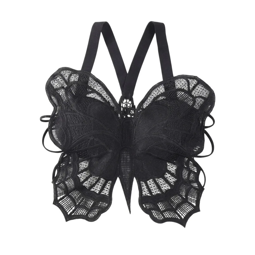 Fashion Backless Butterfly Bras Slim Fit Padded Lace Camisole Spider Web Design Korean Style Hollow-out Vest Tops Hot Grils