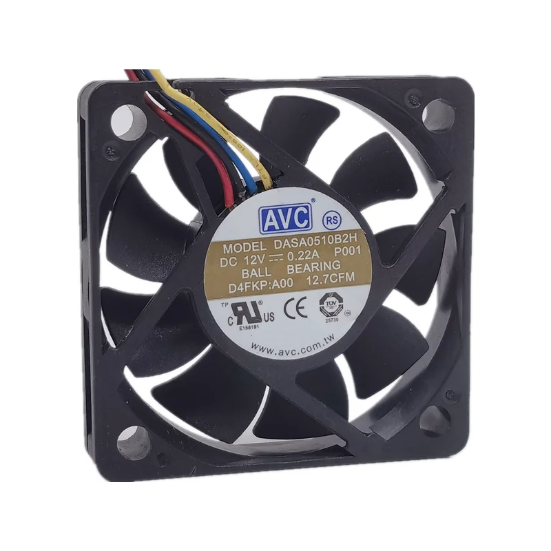 Baru AVC Fan 12V 0,22 A 5015 5cm4 Kawat PWM Pengatur Suhu Kipas Pendingin Diam