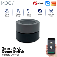 MOES New Tuya ZigBee Smart Knob Switch Wireless Scene Button Controller Battery Powered Automation Scenario Smart Life App