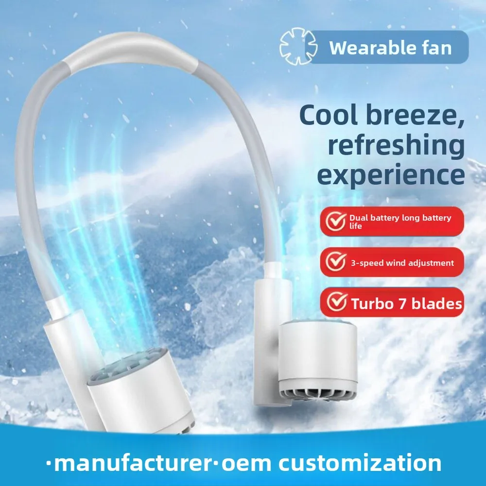 New neck fan - portable turbine fan with long battery life, dual-head design, and sporty style