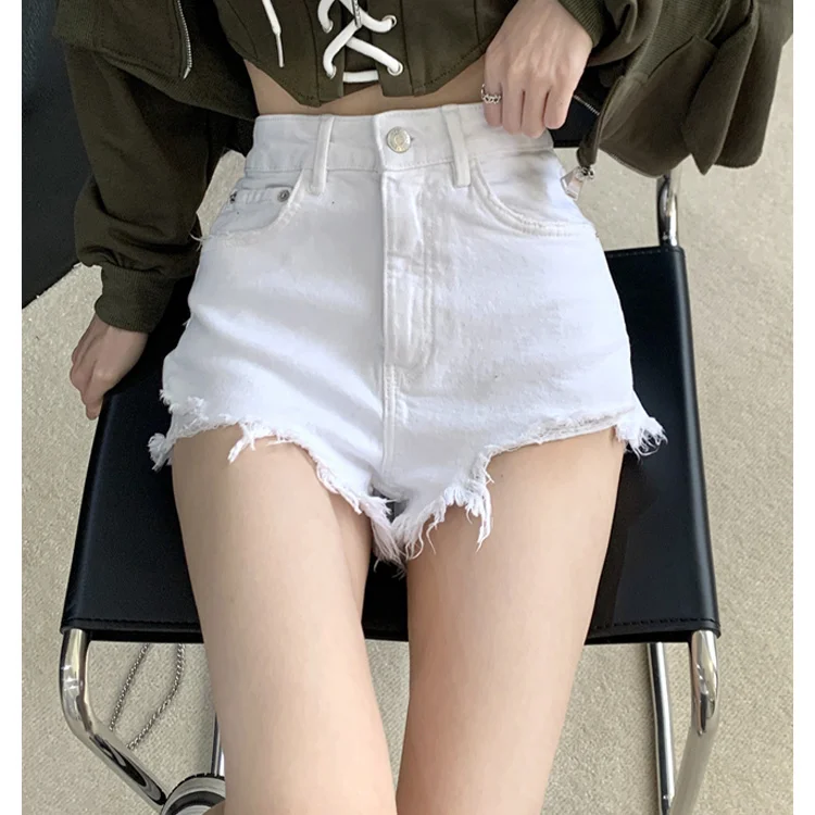 

2024 High Street New Fashion Women Denim Shorts High Waist Jeans Female Streetwear Women Summer Short Jeans for Sexy Lady A42