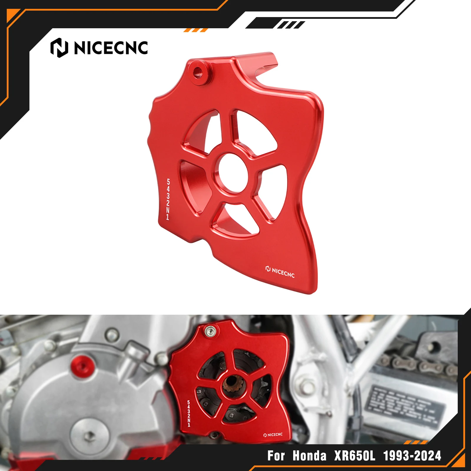 

NICECNC For Honda XR650L XR 650L 650 L 1993-2025 2024 2023 2022 MAX 15 Teeth Size Chain Sprocket Cover Motorcycle Accessories