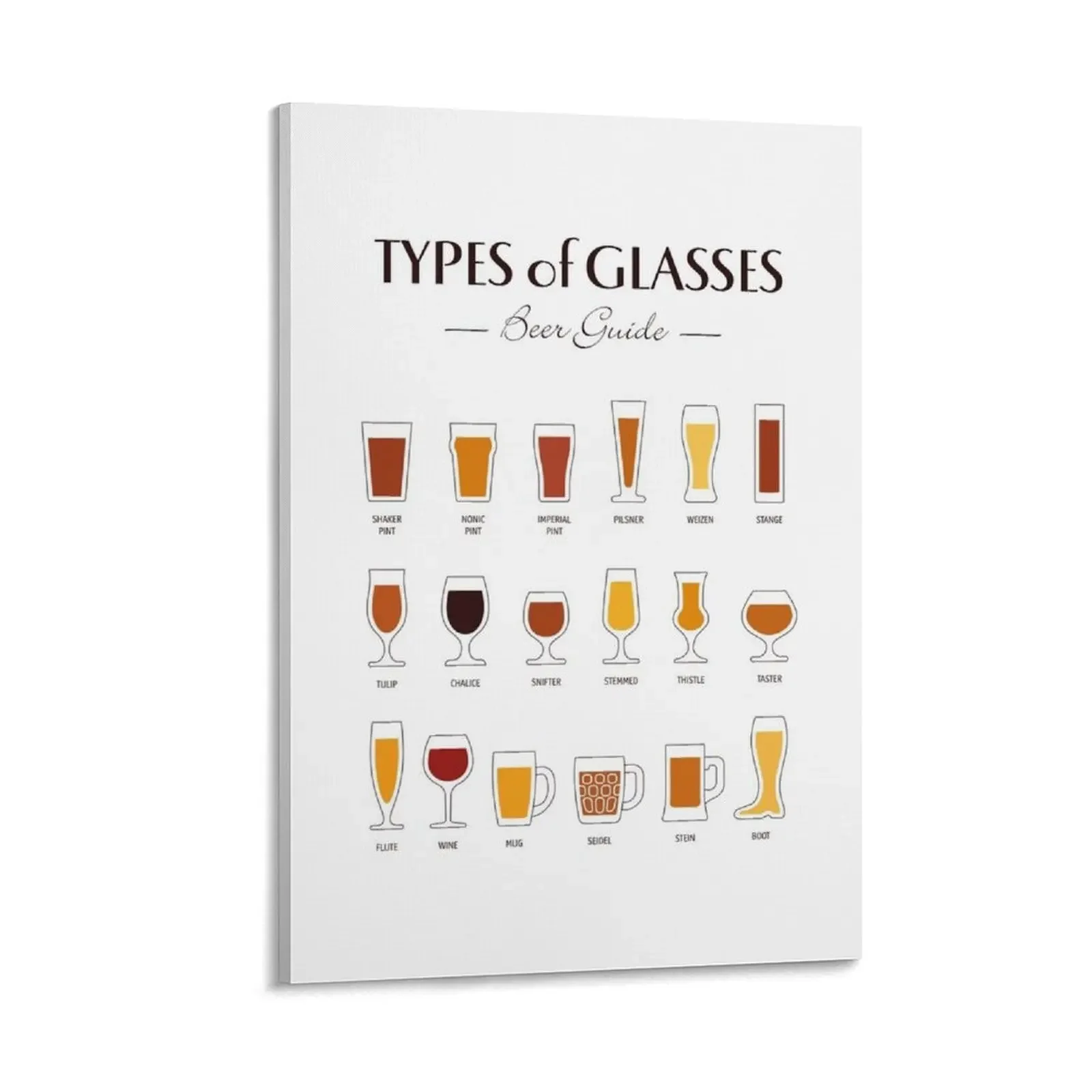 

Beer - Types of Glasses Canvas Painting large paintings modern living room decoration decorations for the room