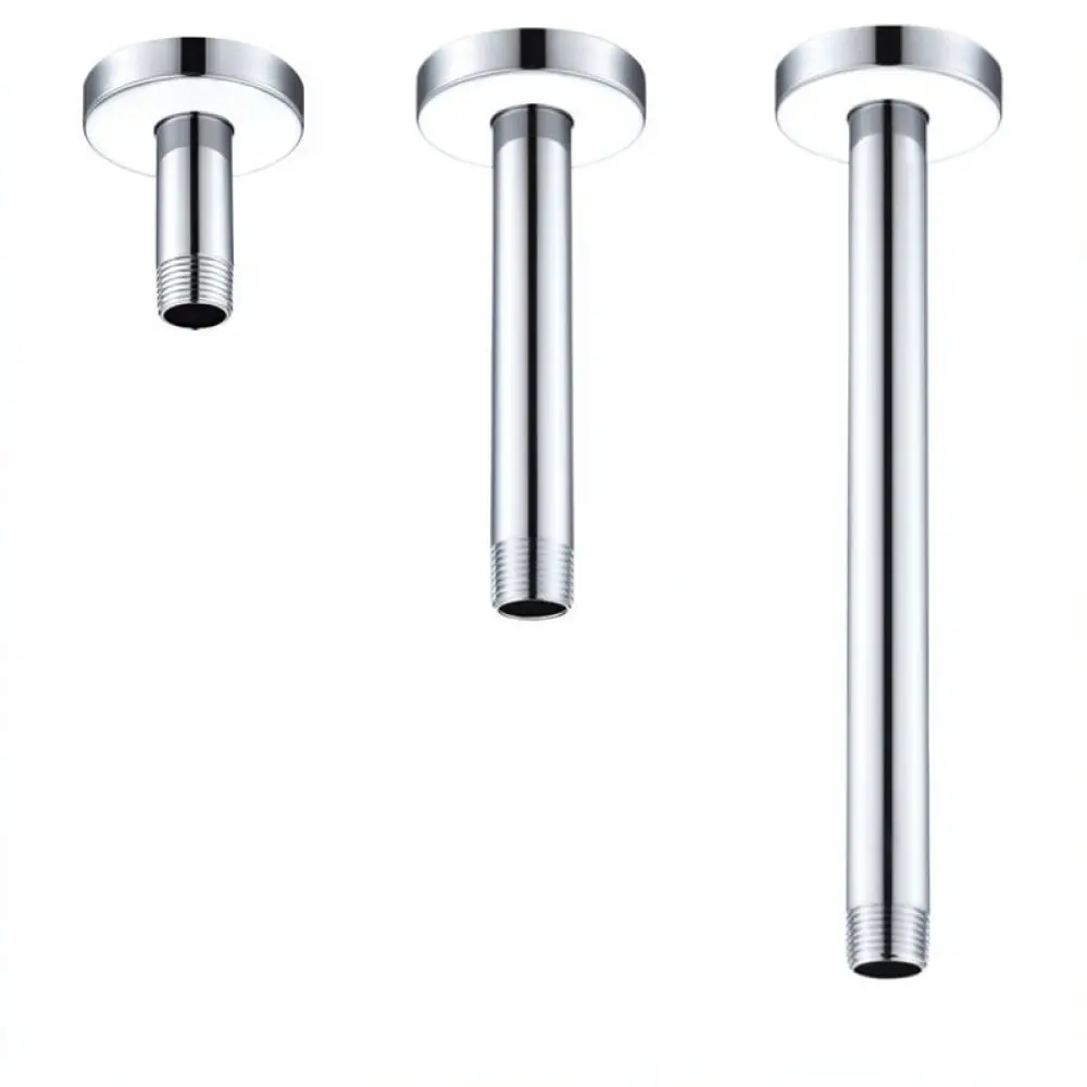 Modern Ceiling Shower Extension Arm Stainless Steel Round Rainfall Tube Chrome Bathroom Fixture Shower Head Pole