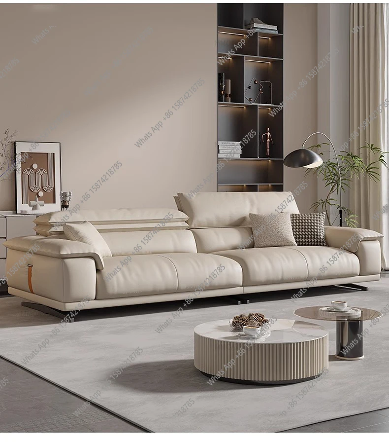 JSMLiving Room Sofa Genuine Leather Italian Luxury Lounge Designer Minimalist Sofas Modern Family Muebles Furniture Decoration