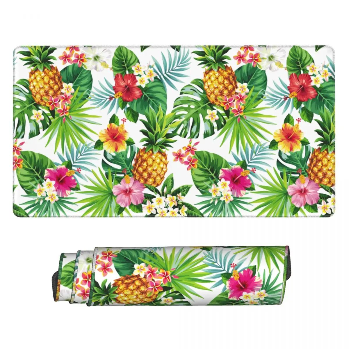 Summer Tropical Palm Leaves Keyboard Carpet Mousepad Pineapple Black Laptop Printing Gamers Mouse pad