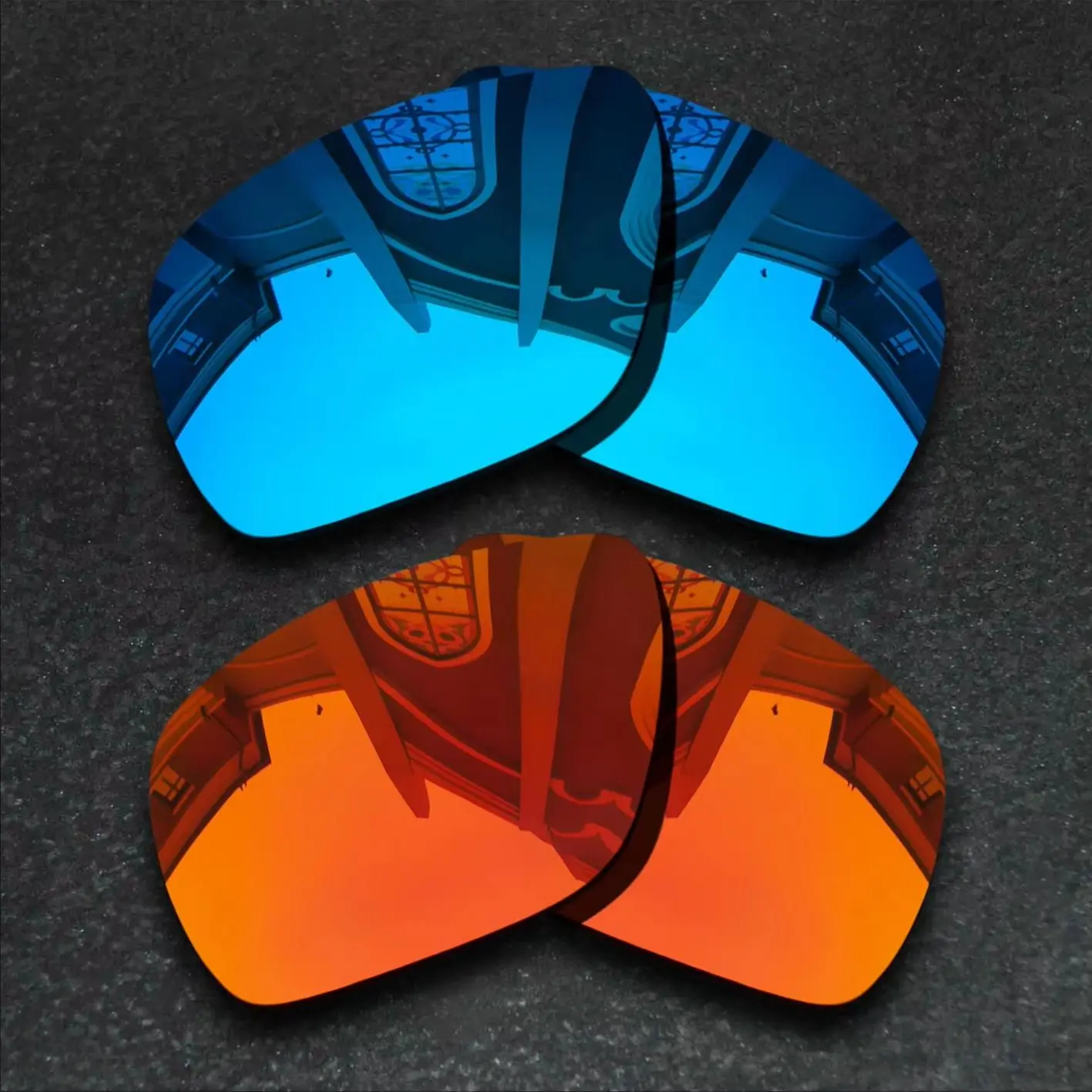 

Sky Blue&Red Orange Sunglasses Polarized Replacement Lenses for Oakley Dispatch 1