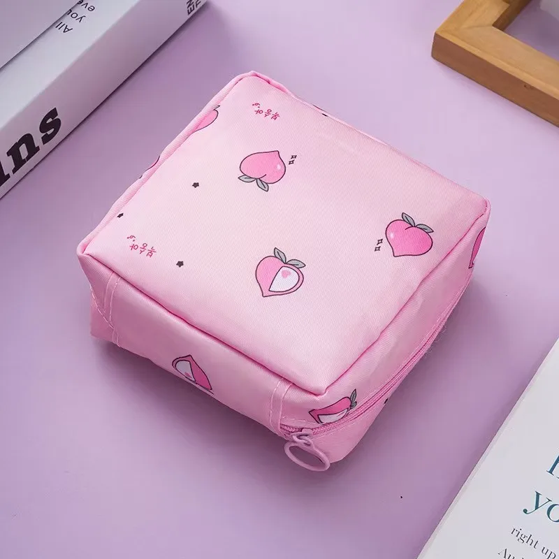 Aufbewahrungstasche für Damenbinden und Tampons, tragbarer wasserdichter Organizer mit Cartoon-Muster, diskrete Periodentasche Hygienebeutel Damen Menstruations-Organizer wasserdichte Kosmetiktasche Tampon-Etui komp – Detail 11
