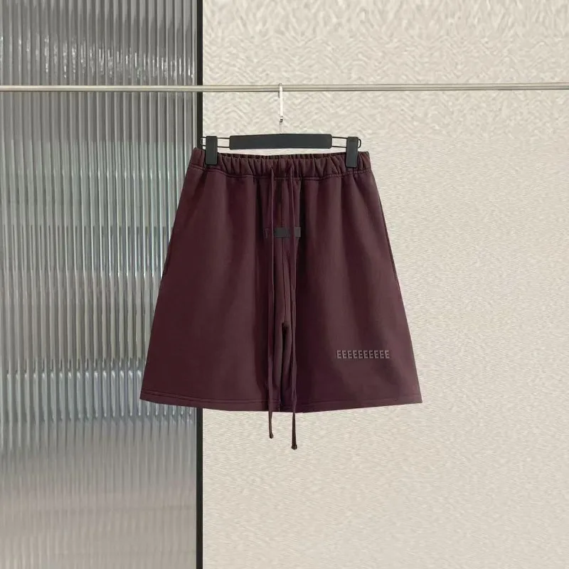 Classic Brand Double Line Men's Casual Shorts Luxury Design Double Row Silicone Letter Shorts Couple High Street Cotton Shorts