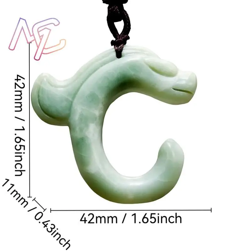 Natural Real Jade Dragon Pendant Necklace Talismans Carved Jewelry Gemstones Charm Amulet Luxury Accessories Designer Stone - view 6