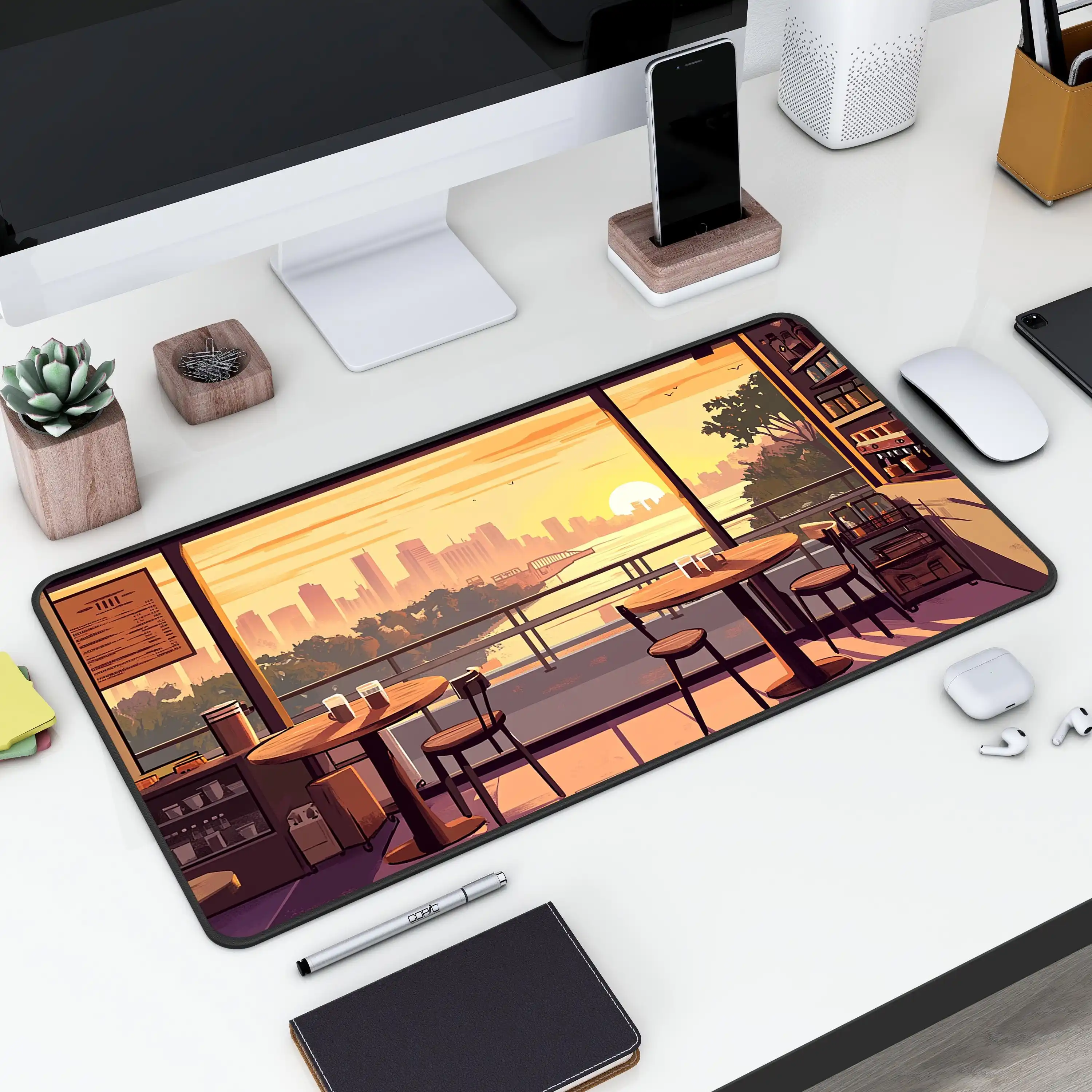 

Cute Café Table Mats, Cute Girl-style Mouse Pads, Beautiful Computer Desk Mat,XXL Non-slip and Durable Gaming Desk Mats