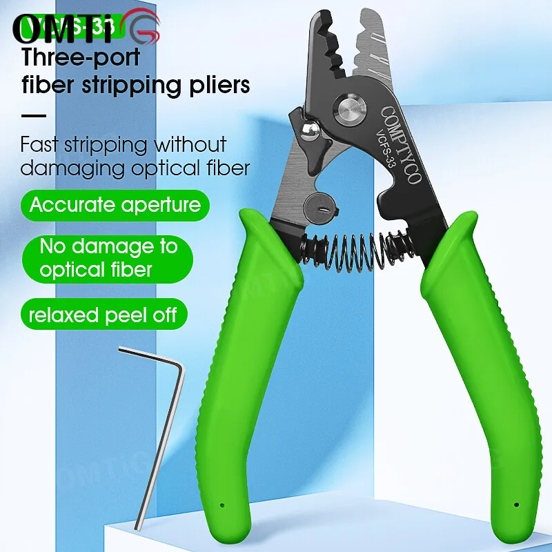 

VCFS-33 Three-Port Stripper/ Pliers/ Wire Strippers FTTH Tools Optical Fiber Stripping Pliers