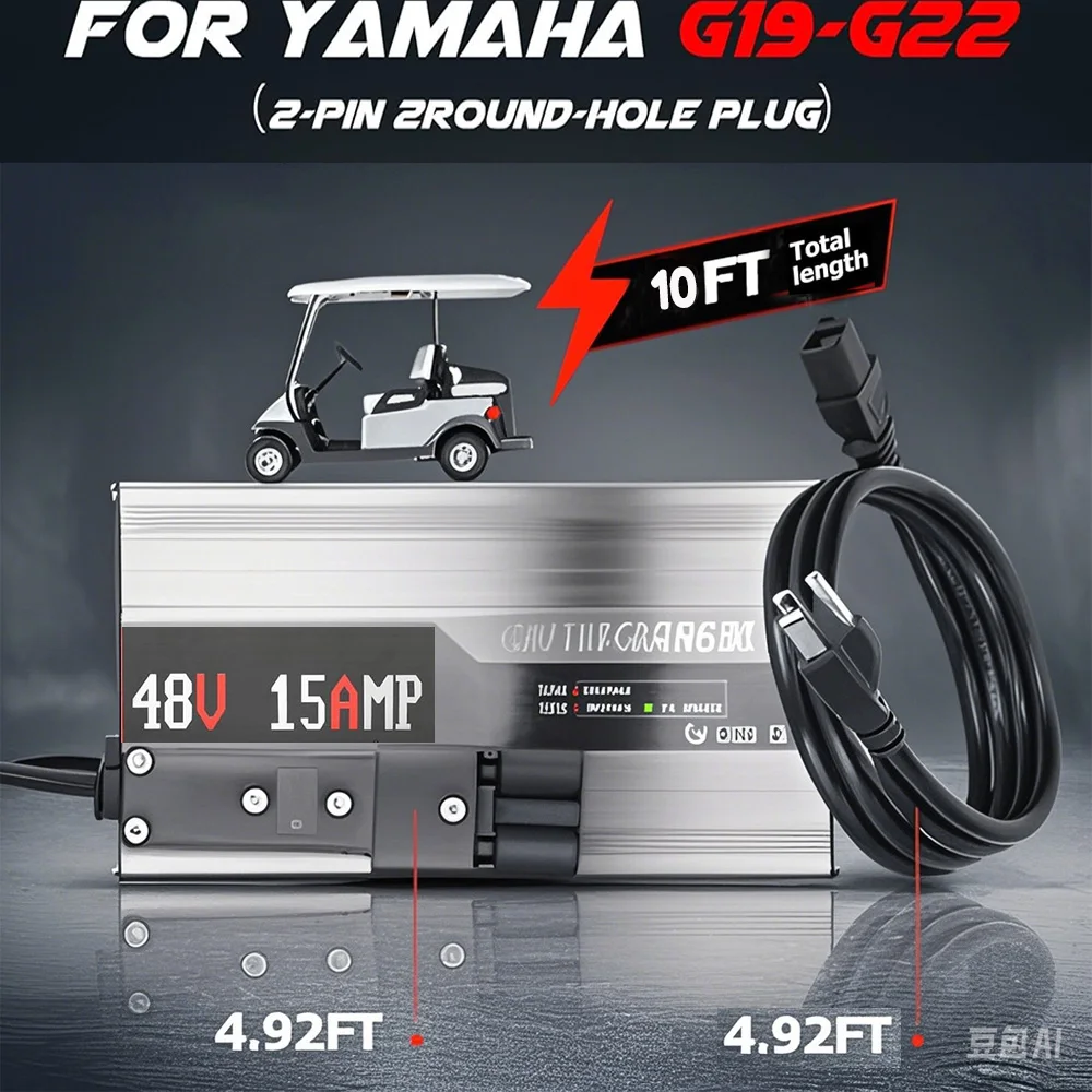 Substituição do carregador de bateria de chumbo-ácido do carrinho de golfe de 48 volts 15 ampères para carrinhos de golfe 48v 15a yamaha g19-g22 com estilo barril