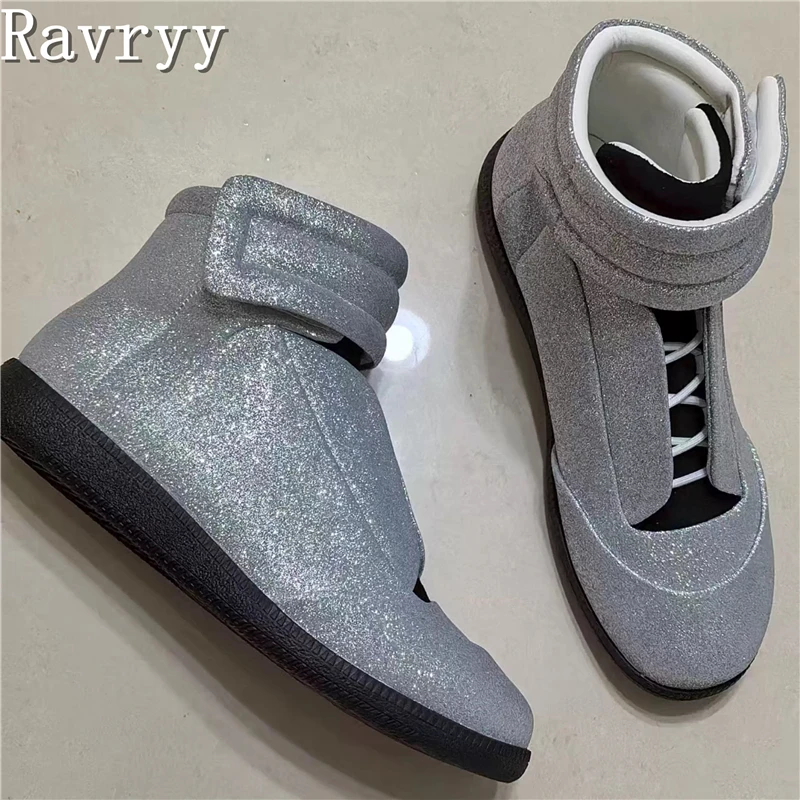 

Hot Sale Men High Top Sneakers Designer New Genuine Leather Lace Up Walking Flats Fashion Casual Leisure Shoes