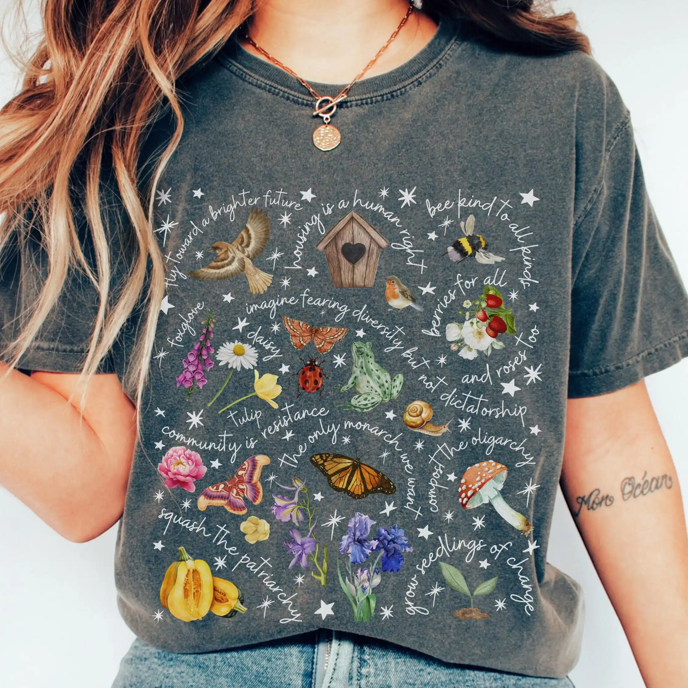 Comfort Colors Subtle Political Gardening Shirt : Painted Cottagecore Social Justice Tee