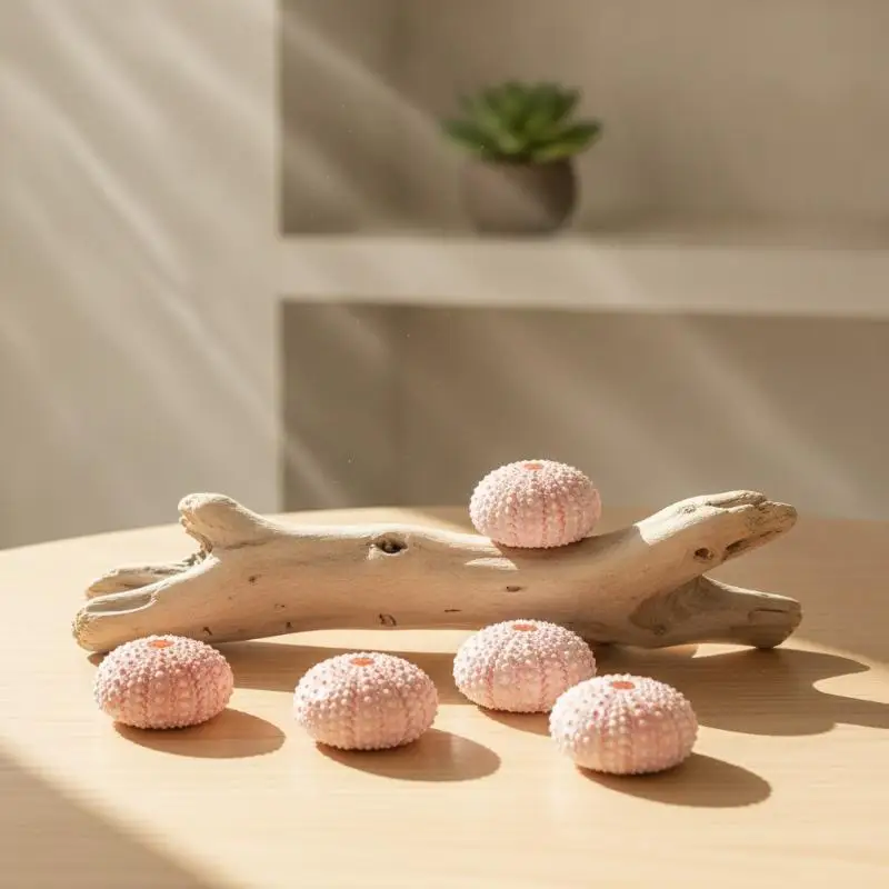 3/5Pcs Natural Sea Urchin Shells Unique Bumpy Surface Soft Pink White For Beach Crafts Aquarium Coastal Home Decor