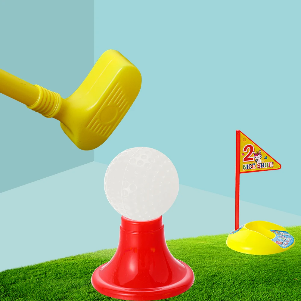 9PCS/Set Golf Set Kids Children Indoor Outdoor Multicolor Ball Golf Ball Bar Hole Game Kit Practice Toy Supplies Sports Equipmen