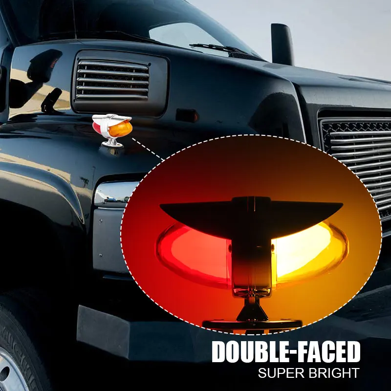 Double Side Marker Lights Warning Lamp for Truck Car Trailer Tractor Bus Boat Dual face Stop Light LED Turn Signal lamp 12V 24V