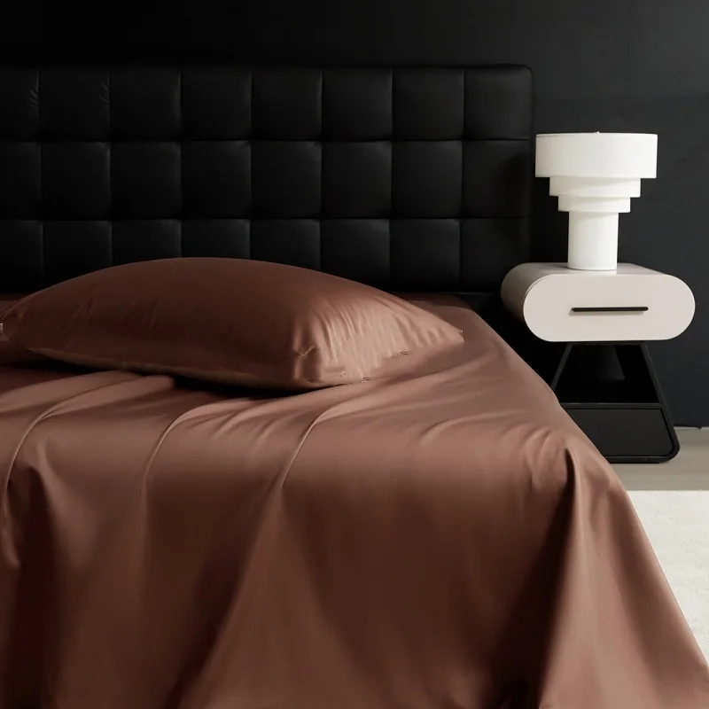 1pc Flat Sheet Silky Skin-friendly Lyocell Coffee Top Sheet Moisture-wicking Breathalbe 1.5m Bedspread 259*228 Drop Shipping