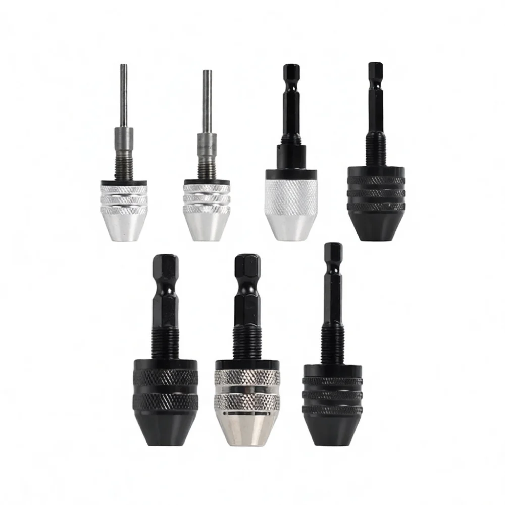 Electric Drill Chuck 0.3 To 6.5mm Hex Shank Adapter Self Centering Three Jaw Fast Release Converter For Power Tool Rotary