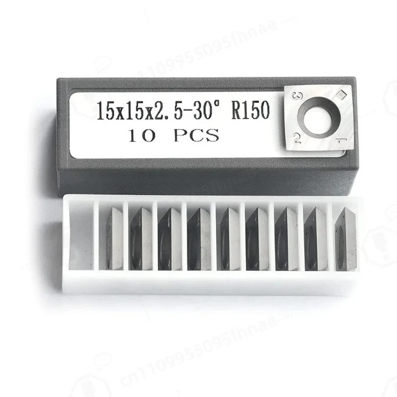 10pcs / Pack 15mm Square Carbide Steel Cutter Knives Blade 15x15x2.5-30° R150 with Screws Environmental Protect